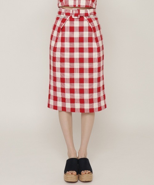 REDYAZEL（レディアゼル）の「オリジナルギンガムジップタイトスカート（スカート・レディース・パープル/レッド/オフホワイト・SMALL/MEDIUM）」の12枚目の写真