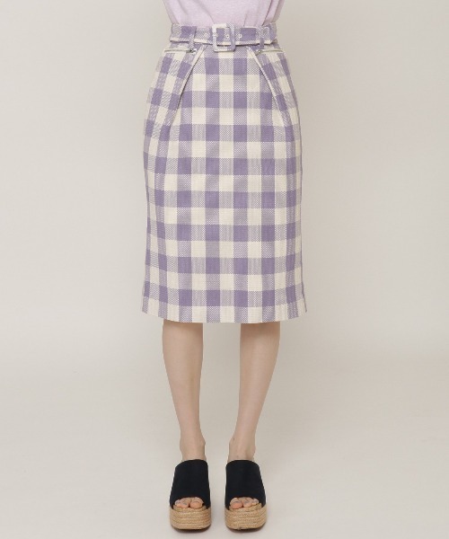 REDYAZEL（レディアゼル）の「オリジナルギンガムジップタイトスカート（スカート・レディース・パープル/レッド/オフホワイト・SMALL/MEDIUM）」の11枚目の写真