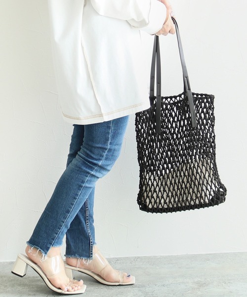 reca（レカ）の「マクラメフラットトート（トートバッグ・レディース・ホワイト/ブラック/キャメル・ONE SIZE）」の11枚目の写真