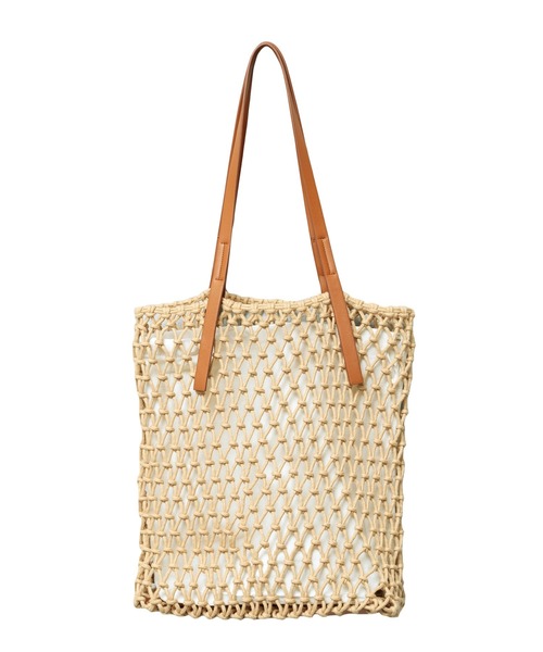 reca（レカ）の「マクラメフラットトート（トートバッグ・レディース・ホワイト/ブラック/キャメル・ONE SIZE）」の5枚目の写真