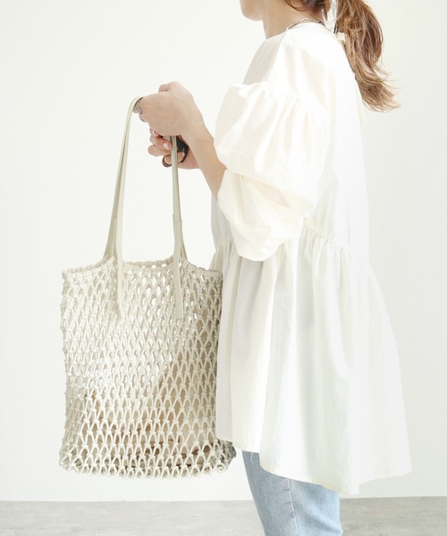 reca（レカ）の「マクラメフラットトート（トートバッグ・レディース・ホワイト/ブラック/キャメル・ONE SIZE）」の19枚目の写真