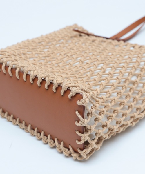 reca（レカ）の「マクラメフラットトート（トートバッグ・レディース・ホワイト/ブラック/キャメル・ONE SIZE）」の8枚目の写真