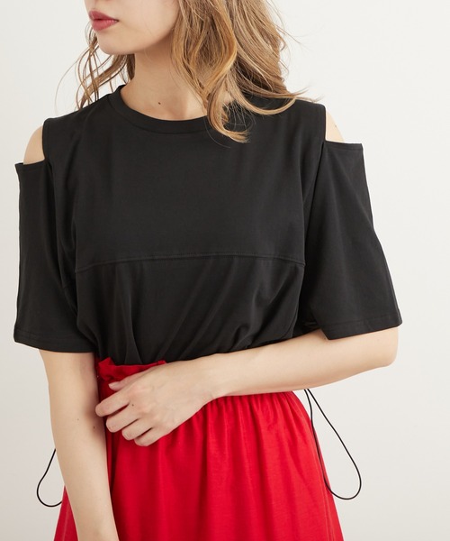 国内在庫 のtシャツ カットソー Lui S ルイス のtシャツ カットソー 肩スリットあきトップス Luz1011406a0005 を購入できます Lui S肩スリットあきトップス Tシャツ カットソー Lui S ルイス のファッション
