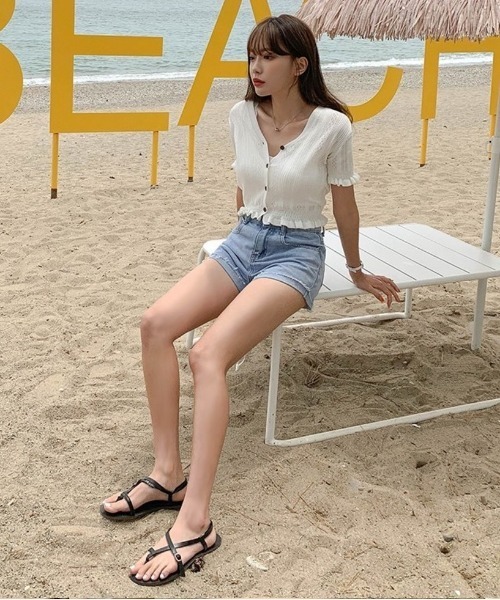 SONA（ソナ）の「SONYUNARA フリルショート半袖カーディガン（Tシャツ/カットソー・レディース・アイボリー・FREE）」の7枚目の写真