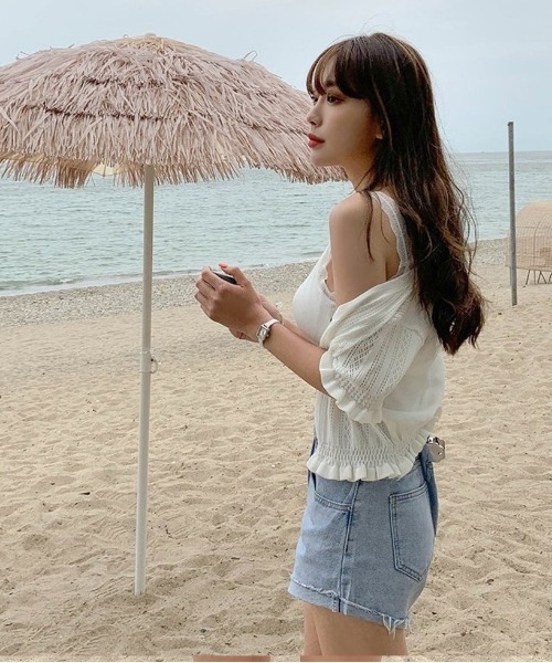 SONA（ソナ）の「SONYUNARA フリルショート半袖カーディガン（Tシャツ/カットソー・レディース・アイボリー・FREE）」の12枚目の写真