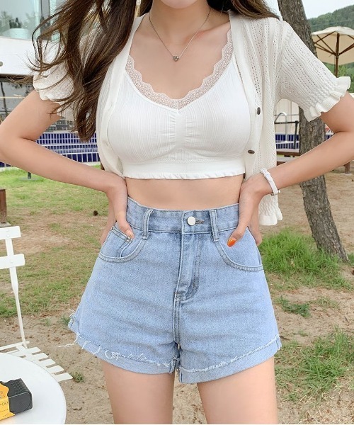 SONA（ソナ）の「SONYUNARA フリルショート半袖カーディガン（Tシャツ/カットソー・レディース・アイボリー・FREE）」の9枚目の写真