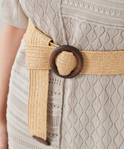 cepo（セポ）の「ウッドバックルメッシュベルト（ベルト・レディース・ブラウン/ベージュ・FREE）」の5枚目の写真