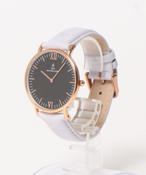 KAPTEN&SON（キャプテンアンドサン）の「【KAPTEN&SON】ピンクゴールド　40mm　ブラック　レザーバンド（アナログ腕時計・レディース・ダークグリーン/グレイッシュベージュ/ナチュラル/ライトブラウン/ライトブルー/ライラック・FREE）」の7枚目の写真