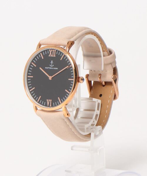 KAPTEN&SON（キャプテンアンドサン）の「【KAPTEN&SON】ピンクゴールド　40mm　ブラック　レザーバンド（アナログ腕時計・レディース・ダークグリーン/グレイッシュベージュ/ナチュラル/ライトブラウン/ライトブルー/ライラック・FREE）」の13枚目の写真
