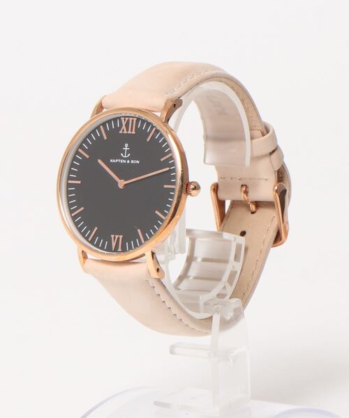 KAPTEN&SON（キャプテンアンドサン）の「【KAPTEN&SON】ピンクゴールド　40mm　ブラック　レザーバンド（アナログ腕時計・レディース・ダークグリーン/グレイッシュベージュ/ナチュラル/ライトブラウン/ライトブルー/ライラック・FREE）」の8枚目の写真
