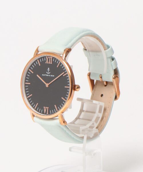 KAPTEN&SON（キャプテンアンドサン）の「【KAPTEN&SON】ピンクゴールド　40mm　ブラック　レザーバンド（アナログ腕時計・レディース・ダークグリーン/グレイッシュベージュ/ナチュラル/ライトブラウン/ライトブルー/ライラック・FREE）」の11枚目の写真