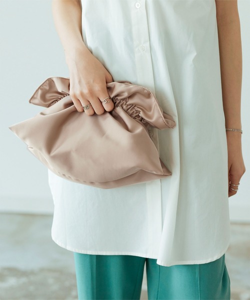 titivate（ティティベイト）の「ｷﾞｬｻﾞｰｻﾃﾝﾊﾞｯｸﾞ（クラッチバッグ・レディース・ブラック/ベージュ系その他/イエロー/サックスブルー・F）」の6枚目の写真