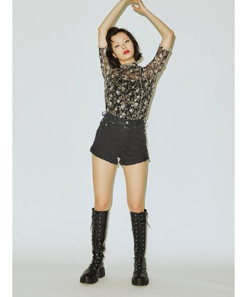 jouetie（ジュエティ）の「メローシアートップス（Tシャツ/カットソー・レディース・オフホワイト/ブラック/ブラウン/その他1・MEDIUM）」の6枚目の写真