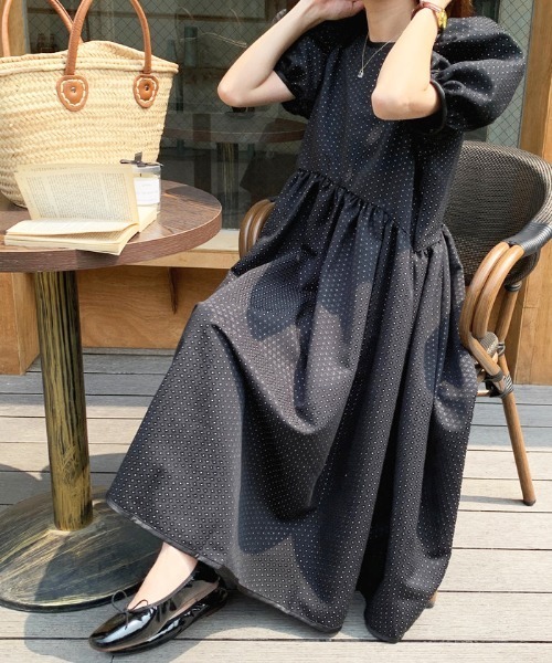 ABYS（アビス）の「バルーンスリーブパイピングワンピース（ワンピース