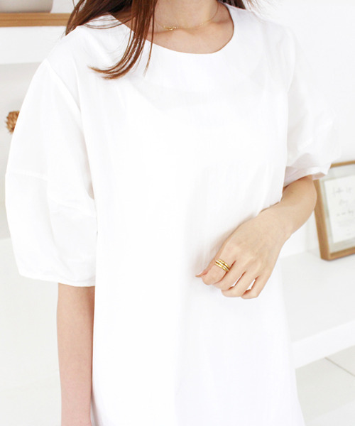 MODE ROBE（モードローブ）の「半袖フレアロングワンピース（ワンピース・レディース・ホワイト/ピンク・FREE）」の6枚目の写真