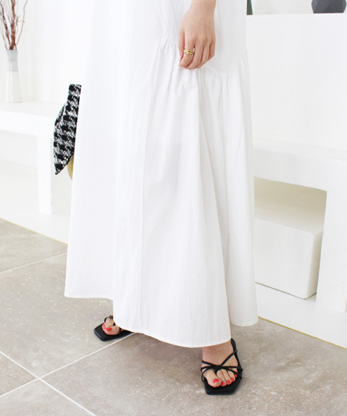 MODE ROBE（モードローブ）の「半袖フレアロングワンピース（ワンピース・レディース・ホワイト/ピンク・FREE）」の3枚目の写真