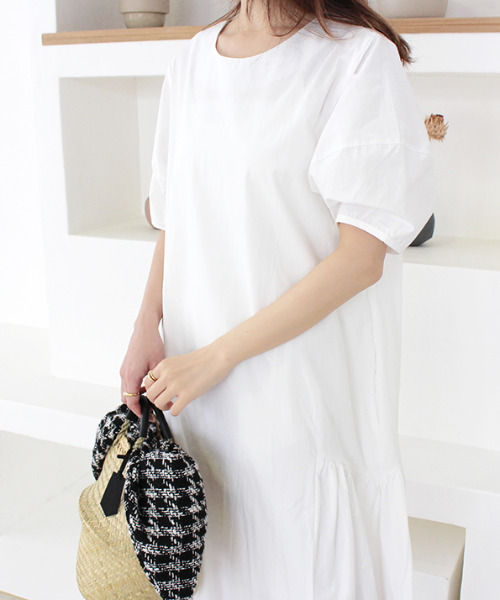 MODE ROBE（モードローブ）の「半袖フレアロングワンピース（ワンピース・レディース・ホワイト/ピンク・FREE）」の22枚目の写真