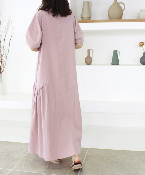 MODE ROBE（モードローブ）の「半袖フレアロングワンピース（ワンピース・レディース・ホワイト/ピンク・FREE）」の11枚目の写真