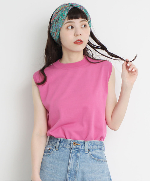 CHILD WOMAN（チャイルドウーマン）の「ICE COTTON クルーノースリプルオーバー（ニット/セーター・レディース・レッド/グリーン/ホワイト/ブラック/ダークブラウン/ピンク・FREE）」の6枚目の写真