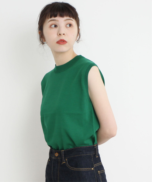 CHILD WOMAN（チャイルドウーマン）の「ICE COTTON クルーノースリプルオーバー（ニット/セーター・レディース・レッド/グリーン/ホワイト/ブラック/ダークブラウン/ピンク・FREE）」の5枚目の写真