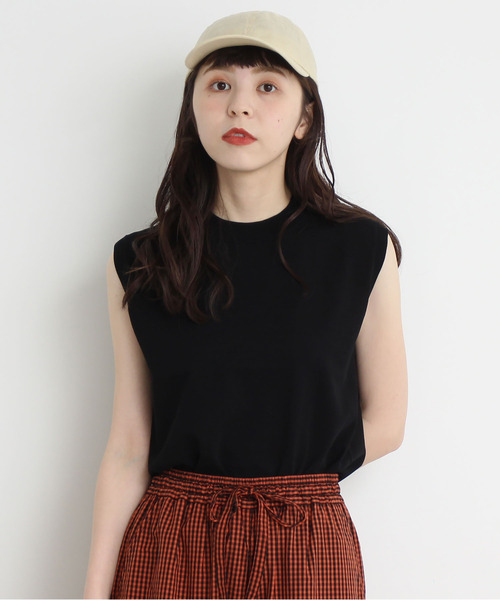 CHILD WOMAN（チャイルドウーマン）の「ICE COTTON クルーノースリプルオーバー（ニット/セーター・レディース・レッド/グリーン/ホワイト/ブラック/ダークブラウン/ピンク・FREE）」の3枚目の写真