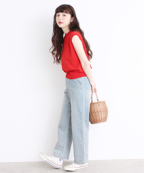 CHILD WOMAN（チャイルドウーマン）の「ICE COTTON クルーノースリプルオーバー（ニット/セーター・レディース・レッド/グリーン/ホワイト/ブラック/ダークブラウン/ピンク・FREE）」の16枚目の写真