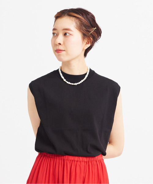 CHILD WOMAN（チャイルドウーマン）の「ICE COTTON クルーノースリプルオーバー（ニット/セーター・レディース・レッド/グリーン/ホワイト/ブラック/ダークブラウン/ピンク・FREE）」の12枚目の写真