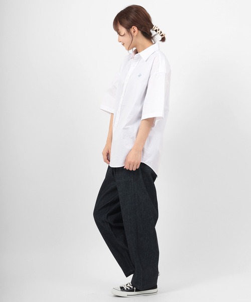 BEVERLY HILLS POLO CLUB（ビバリーヒルズポロクラブ）の「【BEVERLY HILLS POLO CLUB/ビバリーヒルズポロクラブ】ワイドシルエット レギュラーカラー半袖シャツ（シャツ/ブラウス・メンズ・ホワイト/ベージュ/ネイビー/ブラウン/サックスブルー/ダークブルー/ライトインディゴブルー/スミクロ/インディゴブルー/ブルー系その他/ベージュ系その他・M/L/XL）」の22枚目の写真