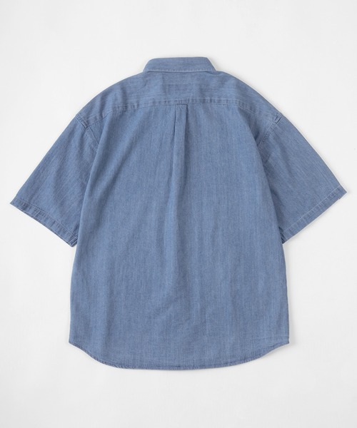 BEVERLY HILLS POLO CLUB（ビバリーヒルズポロクラブ）の「【BEVERLY HILLS POLO CLUB/ビバリーヒルズポロクラブ】ワイドシルエット レギュラーカラー半袖シャツ（シャツ/ブラウス・メンズ・ホワイト/ベージュ/ネイビー/ブラウン/サックスブルー/ダークブルー/ライトインディゴブルー/スミクロ/インディゴブルー/ブルー系その他/ベージュ系その他・M/L/XL）」の15枚目の写真