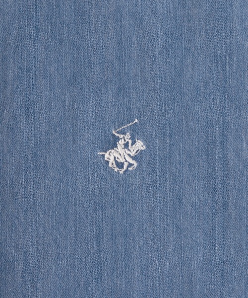 BEVERLY HILLS POLO CLUB（ビバリーヒルズポロクラブ）の「【BEVERLY HILLS POLO CLUB/ビバリーヒルズポロクラブ】ワイドシルエット レギュラーカラー半袖シャツ（シャツ/ブラウス・メンズ・ホワイト/ベージュ/ネイビー/ブラウン/サックスブルー/ダークブルー/ライトインディゴブルー/スミクロ/インディゴブルー/ブルー系その他/ベージュ系その他・M/L/XL）」の17枚目の写真