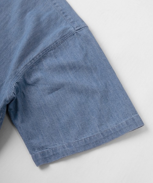 BEVERLY HILLS POLO CLUB（ビバリーヒルズポロクラブ）の「【BEVERLY HILLS POLO CLUB/ビバリーヒルズポロクラブ】ワイドシルエット レギュラーカラー半袖シャツ（シャツ/ブラウス・メンズ・ホワイト/ベージュ/ネイビー/ブラウン/サックスブルー/ダークブルー/ライトインディゴブルー/スミクロ/インディゴブルー/ブルー系その他/ベージュ系その他・M/L/XL）」の18枚目の写真