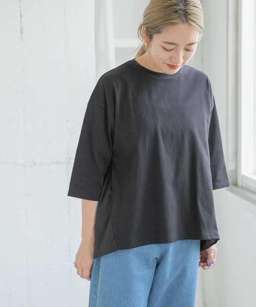 ITEMS URBANRESEARCH(アイテムズ アーバンリサーチ)の「バックギャザーTシャツ(Tシャツ/カットソー・レディース・ブラック/オフホワイト/グレー系その他/チャコールグレー/キャメル・FREE)」の7枚目の写真