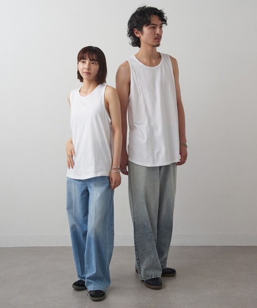MAISON CLUB（メゾンクラブ）の「【MAISON CLUB】ヘビーウェイトタンクトップ プレミアムコットン100%  WILL（タンクトップ・メンズ・ホワイト/ブラック/ネイビー/グレー・XL/M/L/S/XS）」の5枚目の写真