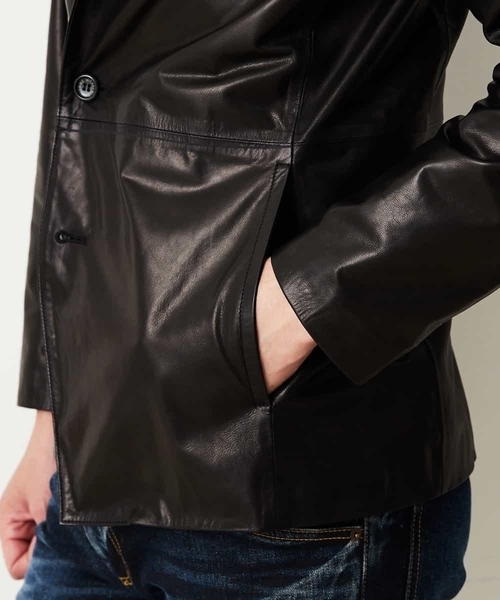 MICHEL KLEIN HOMME   （ミッシェルクランオム）の「レザーブルゾン（BABY GOAT NAKED）（ブルゾン・メンズ・ブラック・MEDIUM/LARGE/X-LARGE）」の5枚目の写真