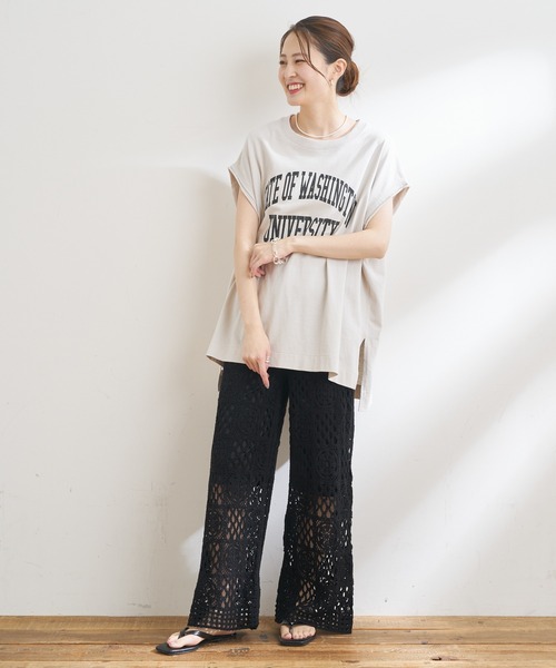 CIAOPANIC TYPY（チャオパニックティピー）の「レース編みイージーパンツ（その他パンツ・レディース・ブラック/アイボリー/ダークブラウン・ONE SIZE）」の18枚目の写真