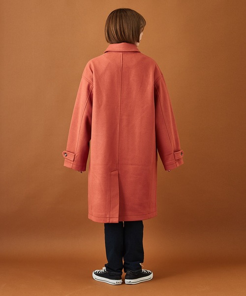 CUBE SUGAR(キューブシュガー)の「ウールジャージ ステンカラーコート(ステンカラーコート・レディース・ネイビー/オレンジ/グリーン/マルチ/マスタード/カラフル・M)」の10枚目の写真