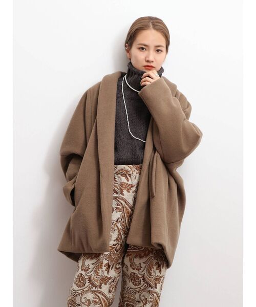 Ungrid（アングリッド）の「ミドル丈デザインコート（その他アウター・レディース・オレンジ/モカ・FREE）」の6枚目の写真