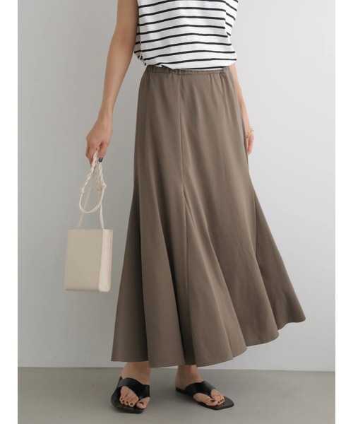 AMERICAN HOLIC（アメリカンホリック）の「切り替えカットフレアスカート（スカート・レディース・チャコールグレー/モカ・S/M/L）」の2枚目の写真
