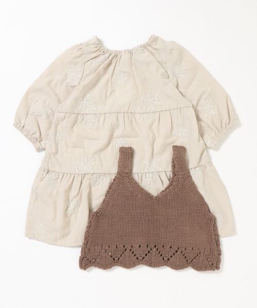 petit main（プティマイン）の「【リンク】ティアードワンピビスチェセット（アンサンブル・キッズ・ラベンダー/アイボリー・80ｃｍ/130cm/90cm/100cm/120cm/110cm）」の3枚目の写真