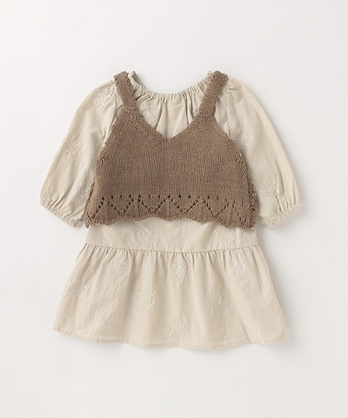 petit main（プティマイン）の「【リンク】ティアードワンピビスチェセット（アンサンブル・キッズ・ラベンダー/アイボリー・80ｃｍ/130cm/90cm/100cm/120cm/110cm）」の9枚目の写真