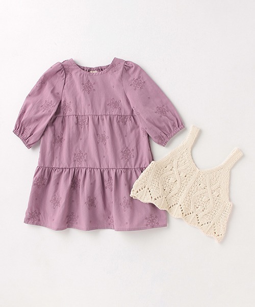 petit main（プティマイン）の「【リンク】ティアードワンピビスチェセット（アンサンブル・キッズ・ラベンダー/アイボリー・80ｃｍ/130cm/90cm/100cm/120cm/110cm）」の11枚目の写真