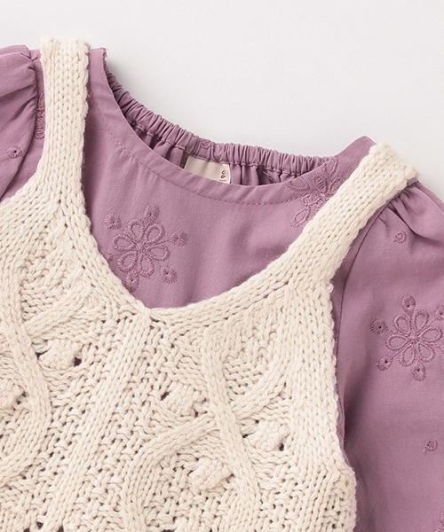 petit main（プティマイン）の「【リンク】ティアードワンピビスチェセット（アンサンブル・キッズ・ラベンダー/アイボリー・80ｃｍ/130cm/90cm/100cm/120cm/110cm）」の12枚目の写真