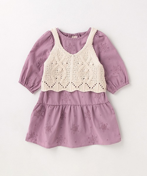 petit main（プティマイン）の「【リンク】ティアードワンピビスチェセット（アンサンブル・キッズ・ラベンダー/アイボリー・80ｃｍ/130cm/90cm/100cm/120cm/110cm）」の17枚目の写真