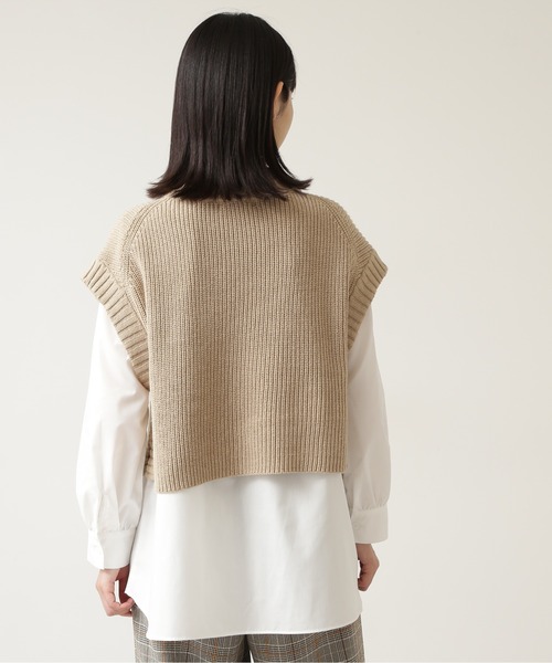 NATURAL BEAUTY BASIC（ナチュラルビューティーベーシック）の「ベスト×チュニックシャツセット/0171270972（ニット/セーター・レディース・ベージュ/ネイビー/グリーン・MEDIUM）」の7枚目の写真