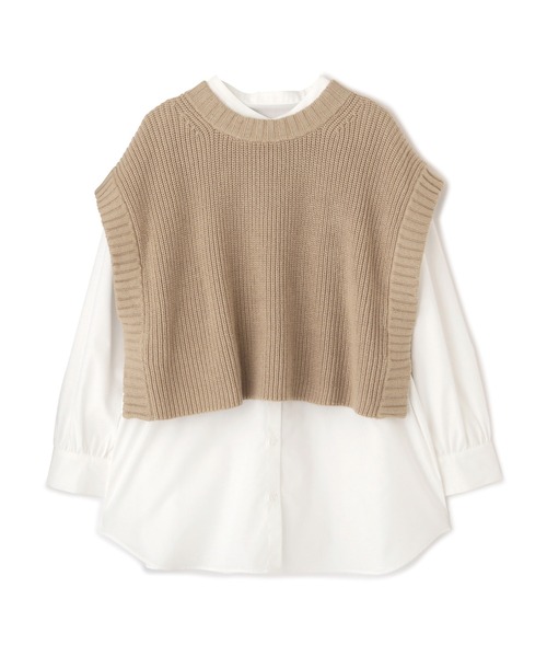 NATURAL BEAUTY BASIC（ナチュラルビューティーベーシック）の「ベスト×チュニックシャツセット/0171270972（ニット/セーター・レディース・ベージュ/ネイビー/グリーン・MEDIUM）」の11枚目の写真