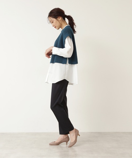 NATURAL BEAUTY BASIC（ナチュラルビューティーベーシック）の「ベスト×チュニックシャツセット/0171270972（ニット/セーター・レディース・ベージュ/ネイビー/グリーン・MEDIUM）」の17枚目の写真