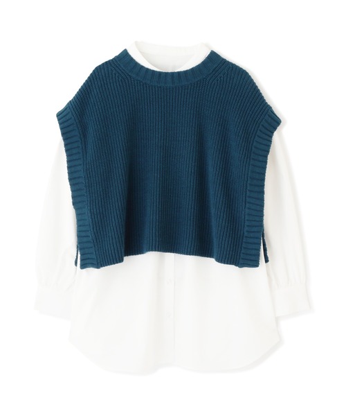 NATURAL BEAUTY BASIC（ナチュラルビューティーベーシック）の「ベスト×チュニックシャツセット/0171270972（ニット/セーター・レディース・ベージュ/ネイビー/グリーン・MEDIUM）」の20枚目の写真