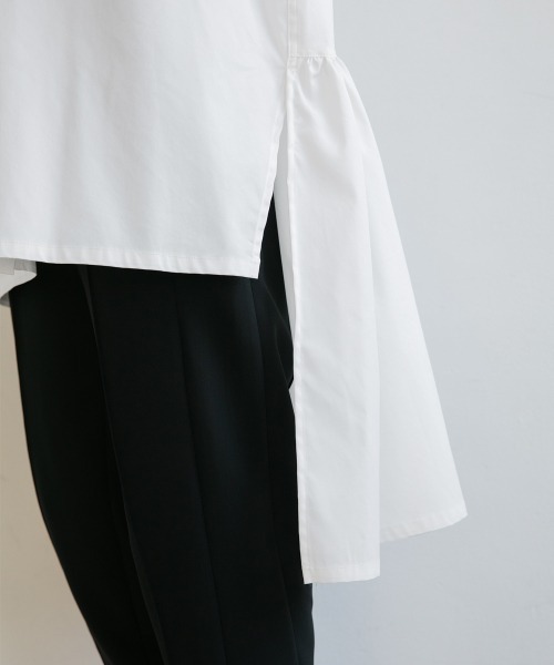 yuw(ユウ)の「BACK TIERED SHIRT 236449(シャツ/ブラウス・レディース・オフホワイト/ブラック/ベージュ・FREE)」の11枚目の写真