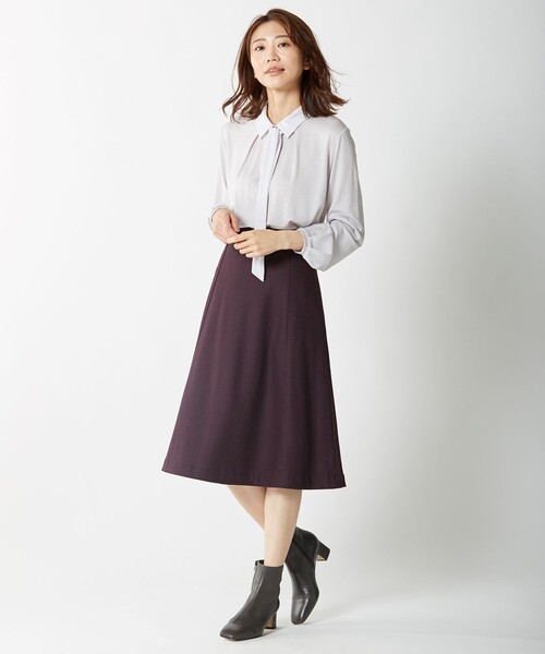 J.PRESS（ジェイプレス）の「【洗える】ウールスムースジャージー スカート（スカート・レディース・ネイビー系/ダルブルー系/グレー系/ベージュ系/ワイン系・T15/T13/T17）」の9枚目の写真