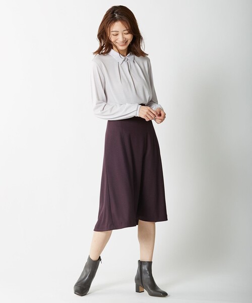 J.PRESS（ジェイプレス）の「【洗える】ウールスムースジャージー スカート（スカート・レディース・ネイビー系/ダルブルー系/グレー系/ベージュ系/ワイン系・T15/T13/T17）」の10枚目の写真